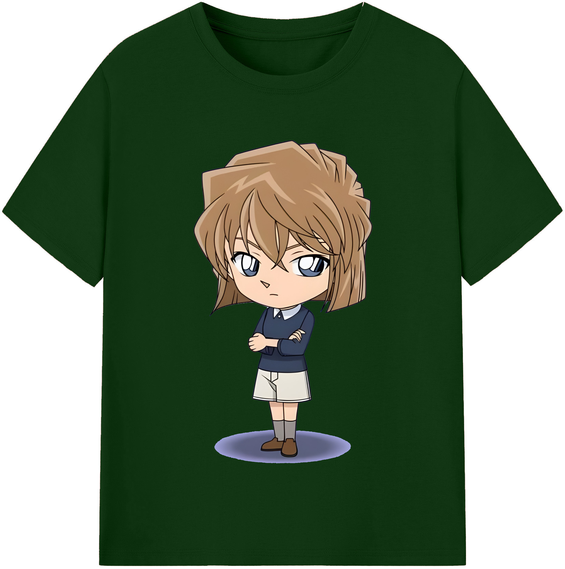 （画像用） 名探偵コナン 灰原 哀 はいばら あい Detective Conan Anita Hailey、Vi Graythorn Haibara Ai 綿100％半袖Tシャツ（フロントプリント）